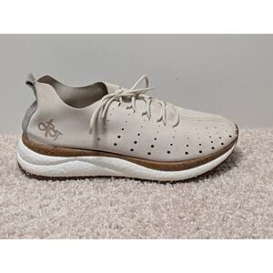 OTBT Women's Neutral Beige Perforated Lace-Up Sneakers